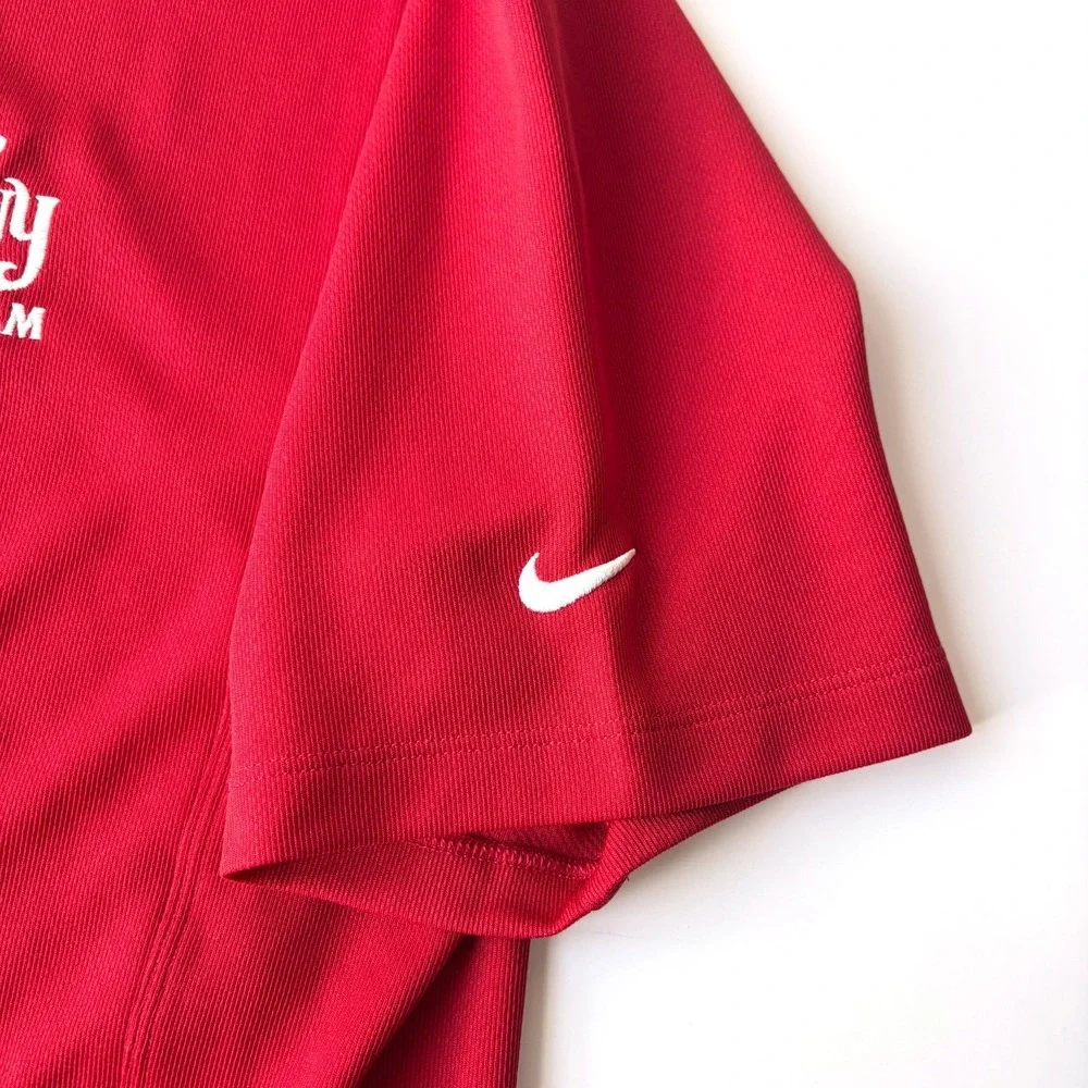 Nike Disney Destiny Project Team Polo Shirt Mens Sz L‎ Red White Embroiderery